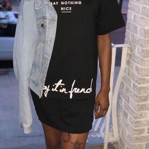 Scripted t-shirt dress